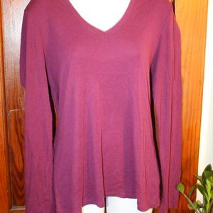 Maroon Deep V Perfect long sleeve shirt
